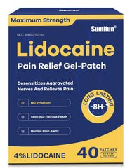 Sumifun 4% lidocaine patch applied to the back for targeted relief and comfort