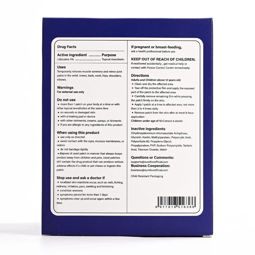 Sumifun patches support up to eight hours of wear