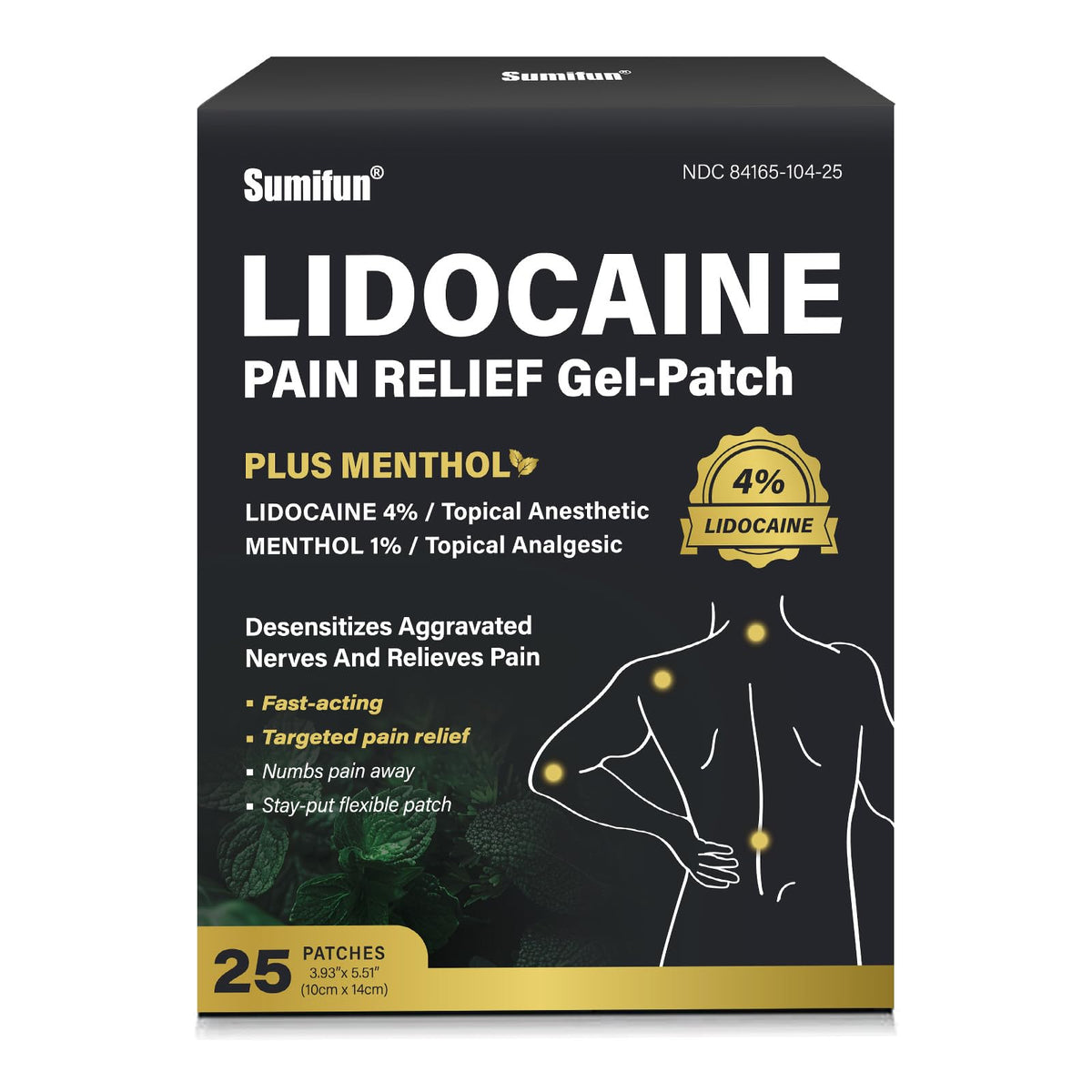 Sumifun lidocaine patch back application for targeted muscle relief
