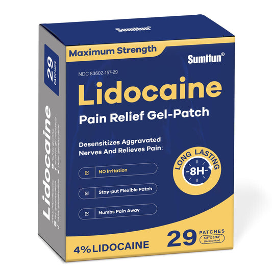 Sumifun lidocaine patch on back area for targeted temporary relief