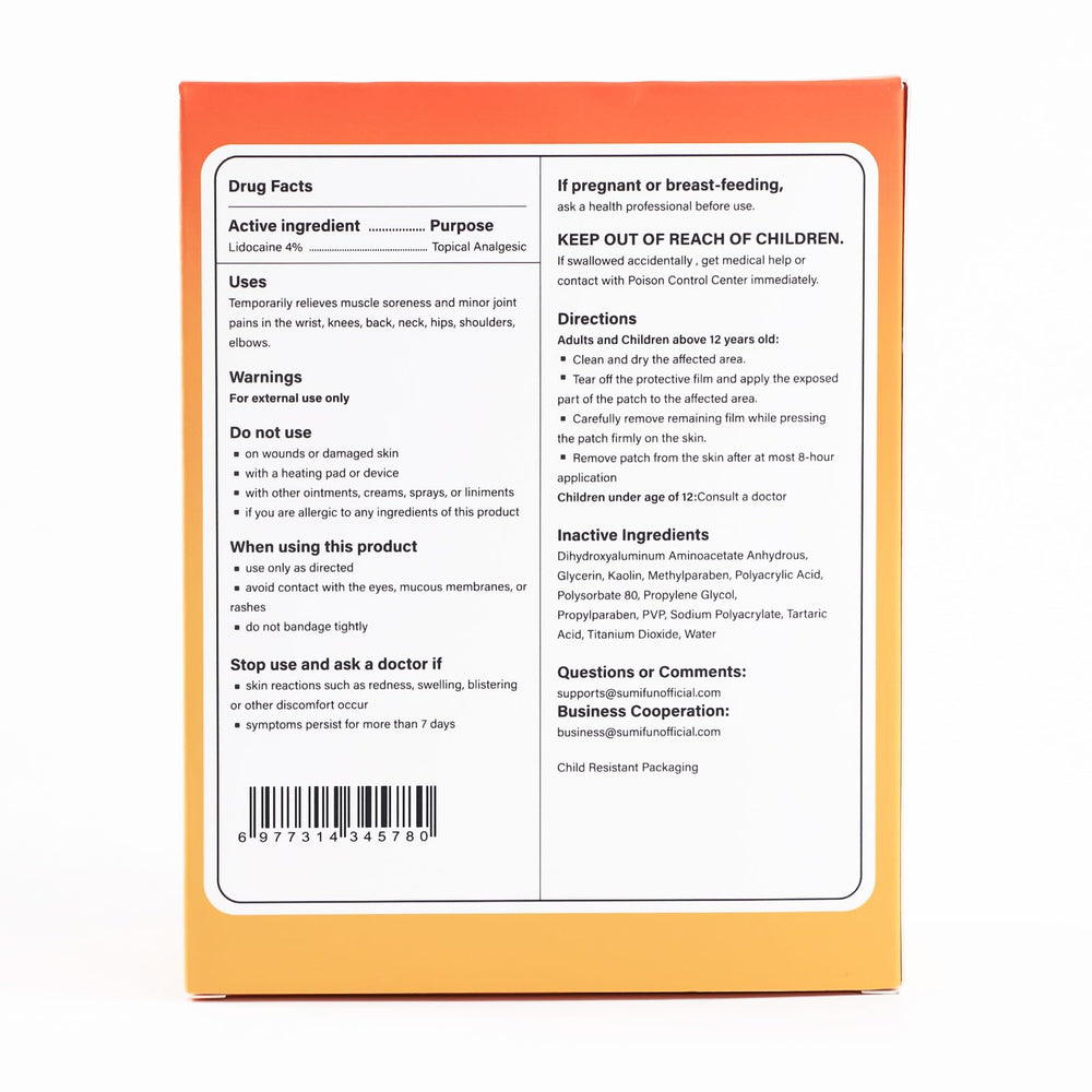 Sumifun lidocaine patch in use during daily activities