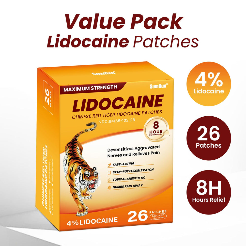 Sumifun lidocaine patch on hip area offering daytime comfort