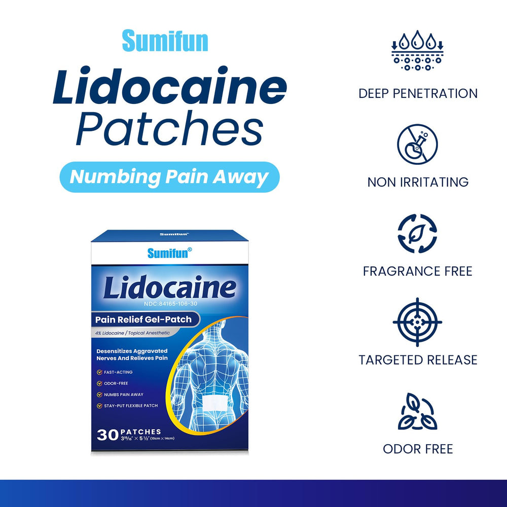 Sumifun lidocaine patch on knee demonstrates fast numbing for joint soreness