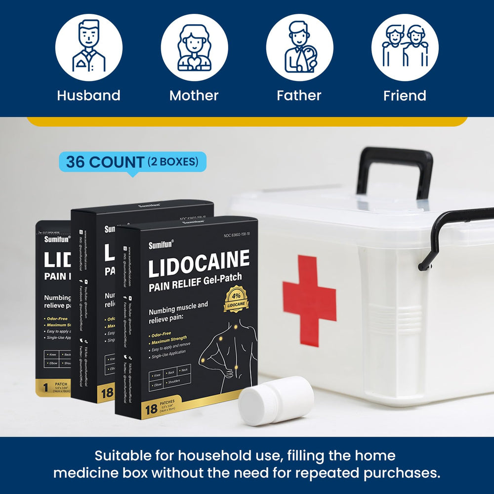 Sumifun lidocaine patch for muscle relief fits easily under clothing