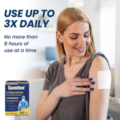 Sumifun lidocaine patch on knee joint remains securely in place during movement.