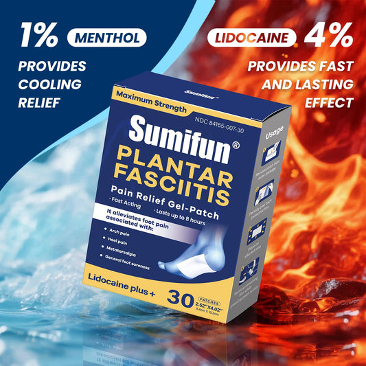 Sumifun lidocaine patch packaging back with usage guidance.