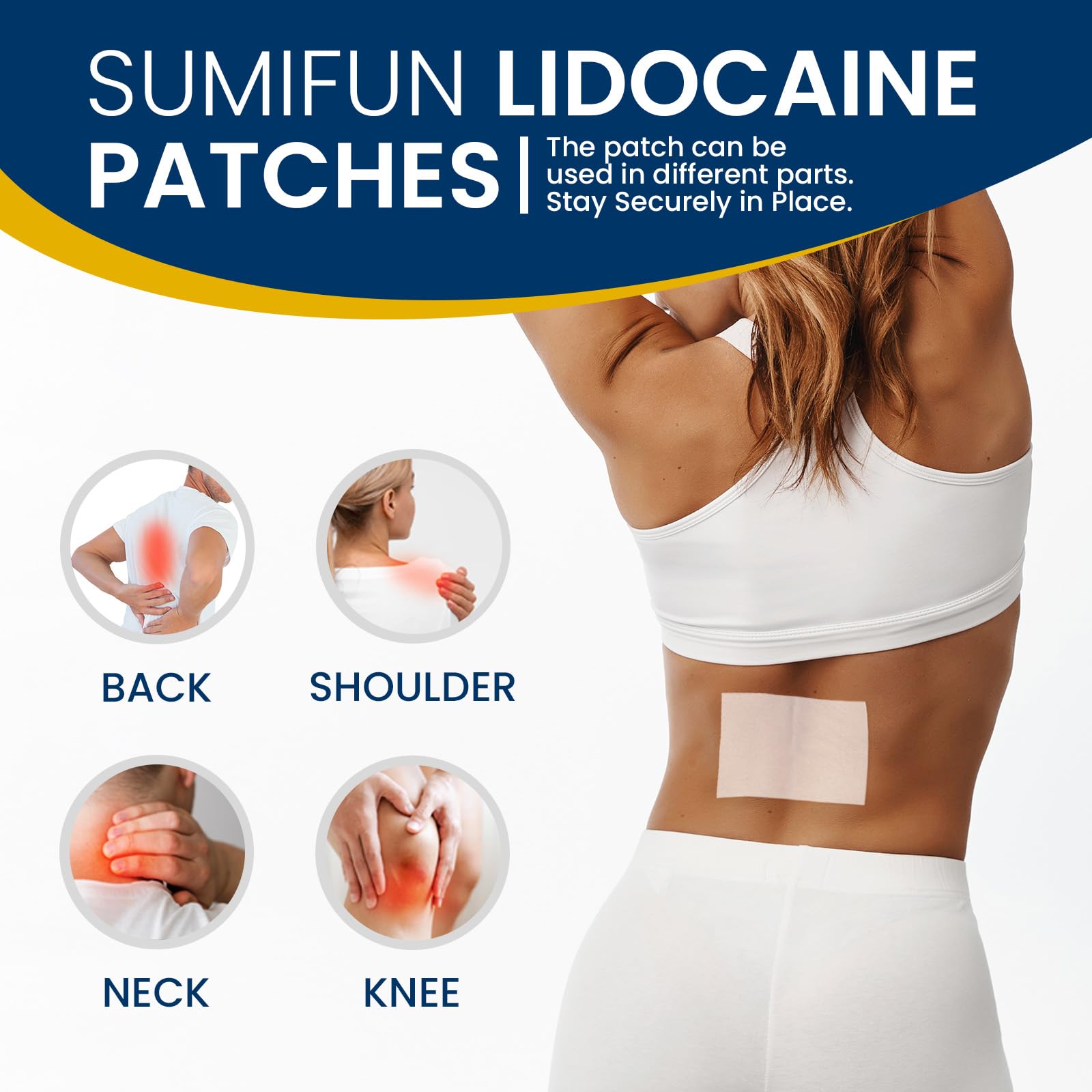 Sumifun lidocaine patch on shoulder eases stiffness during workouts