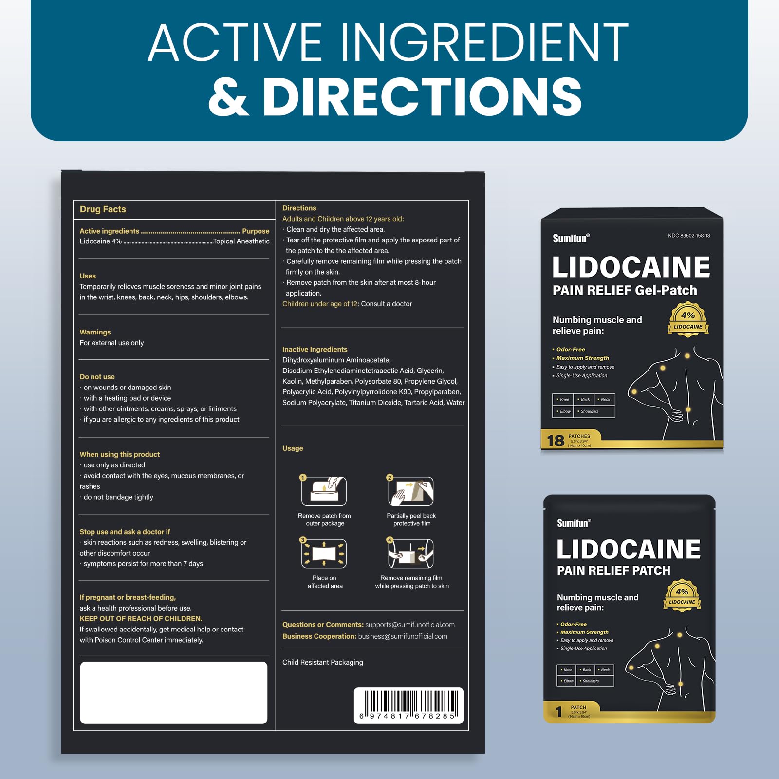 Sumifun lidocaine patch travel-ready and discreet for on-the-go use