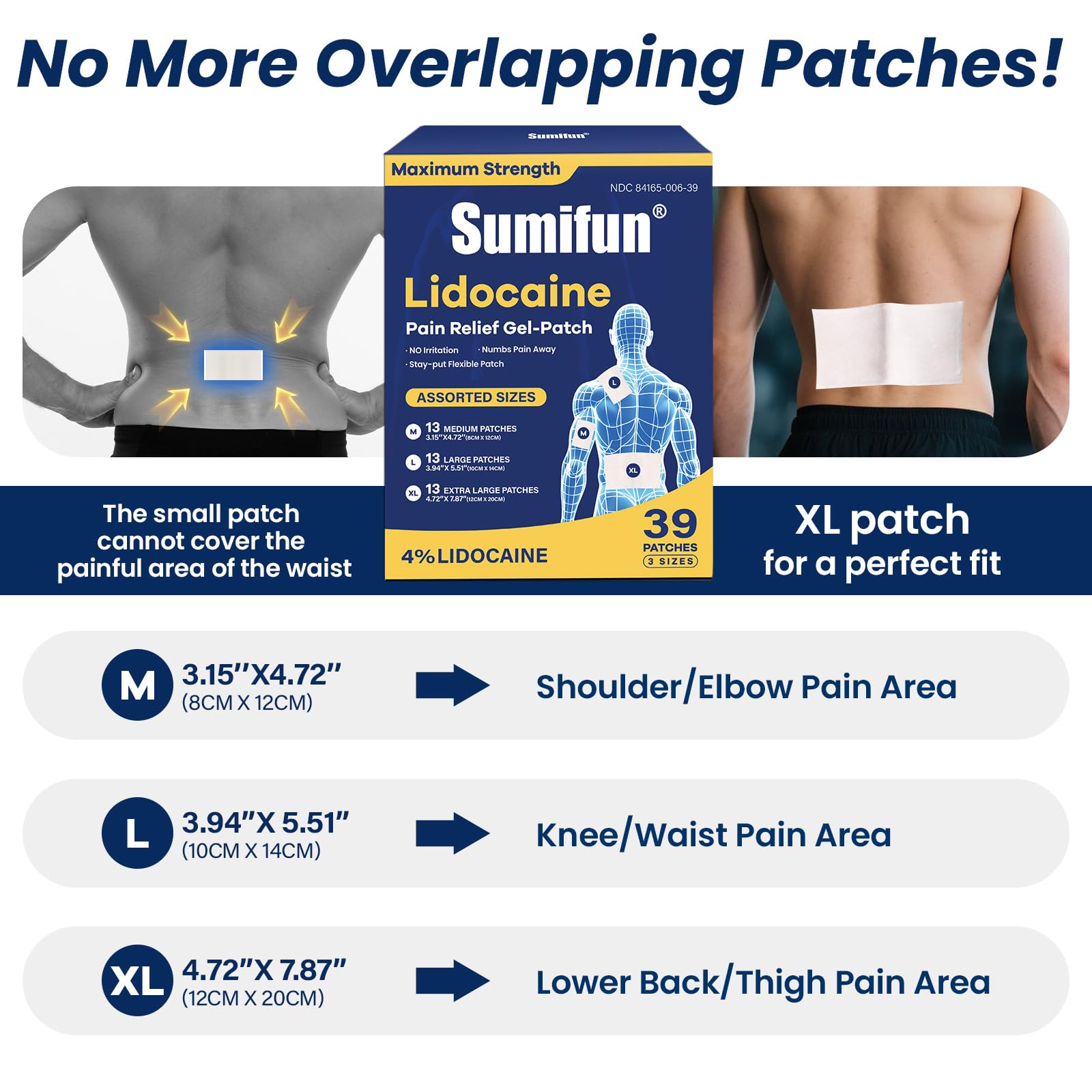 Sumifun medium patches suited for neck, wrists, and desk tasks