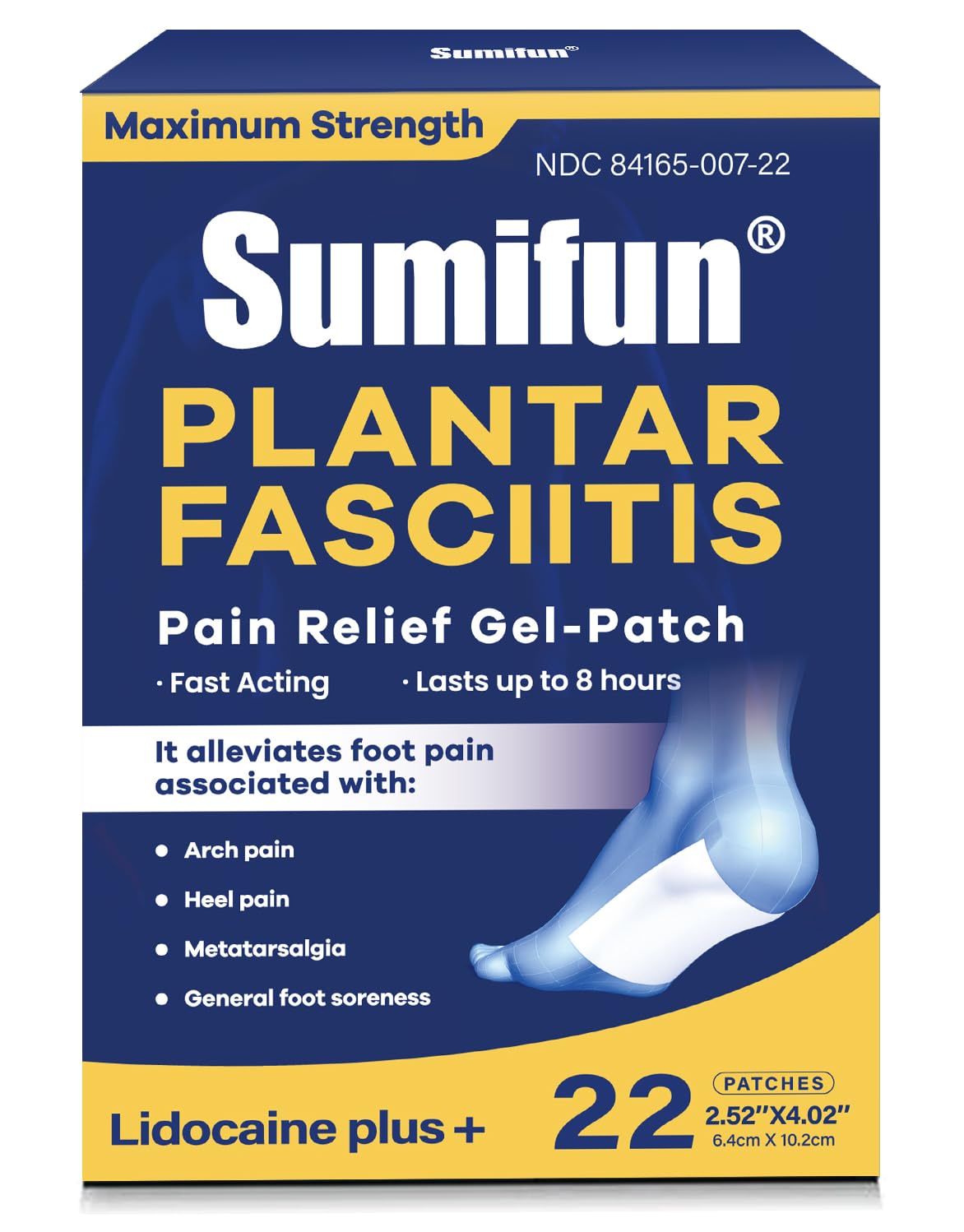 Sumifun plantar fasciitis patch applied to heel for targeted support.