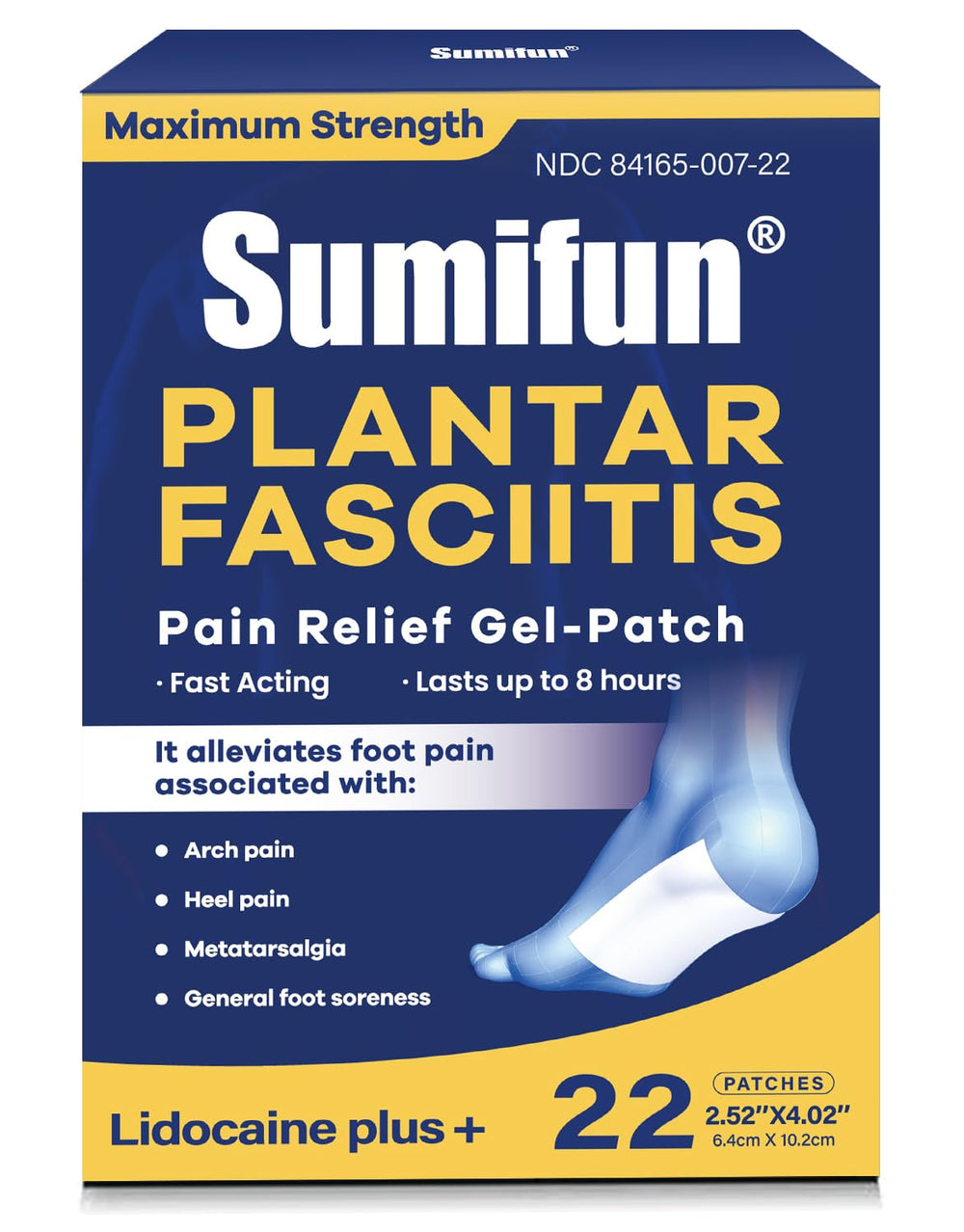 Sumifun plantar fasciitis patch applied to heel for targeted support.