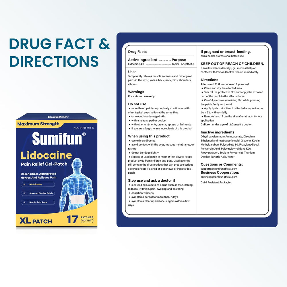 Sumifun XL lidocaine patch comes in a 17-pack for long-term use.