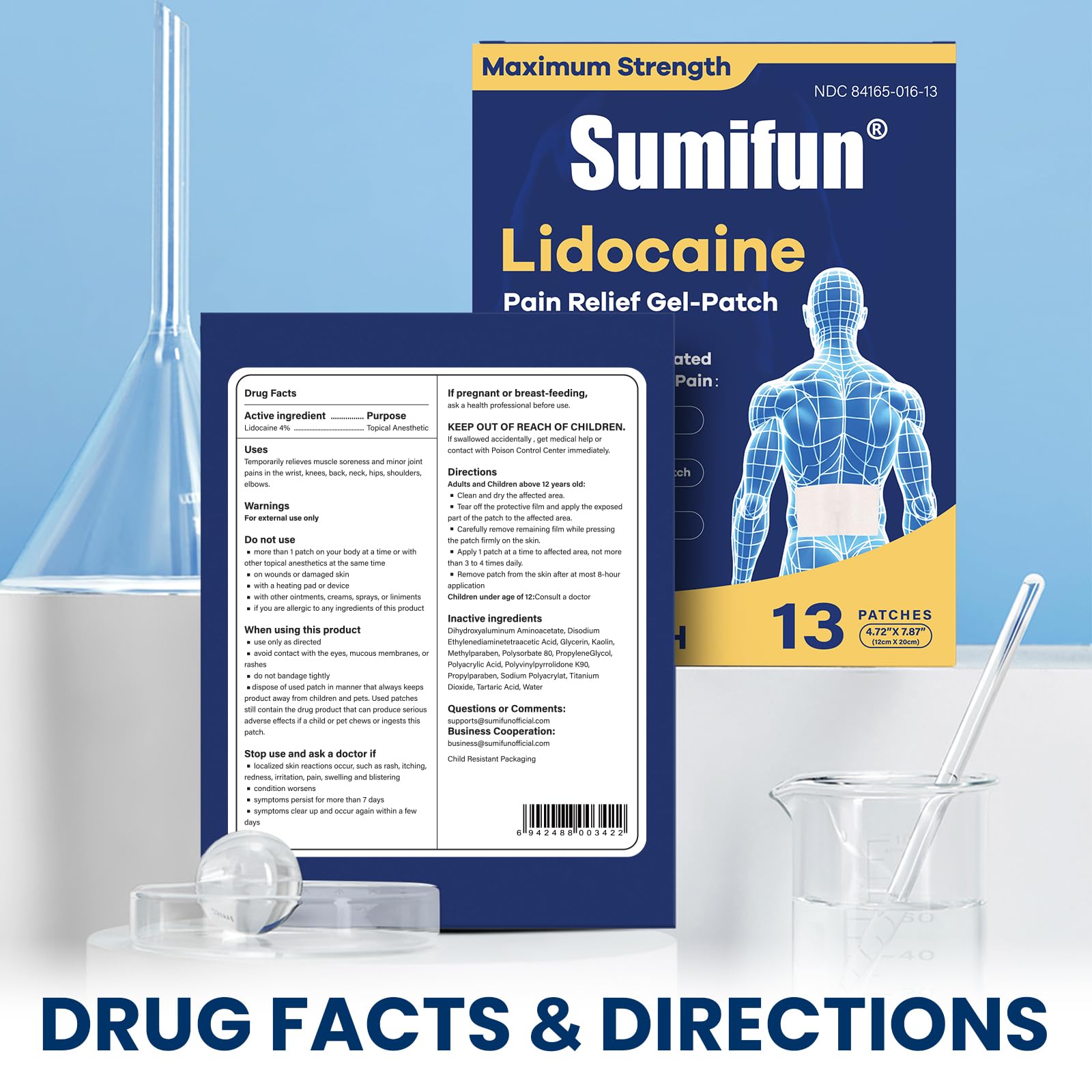 Sumifun XL lidocaine patch adhesive layer designed for comfortable wear