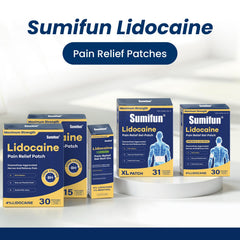 Sumifun XL Lidocaine patch demonstrates edge reinforcement to prevent curling.