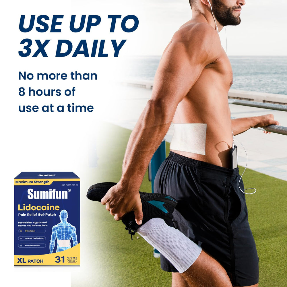 Sumifun XL Lidocaine patch begins numbing within 12 minutes for quick comfort.