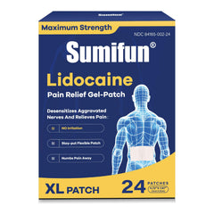 Sumifun XL lidocaine patch covering full back for broad-area relief