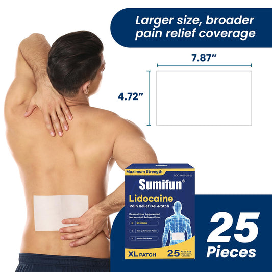 Sumifun XL Lidocaine Patches demonstrates large area coverage for broad discomfort