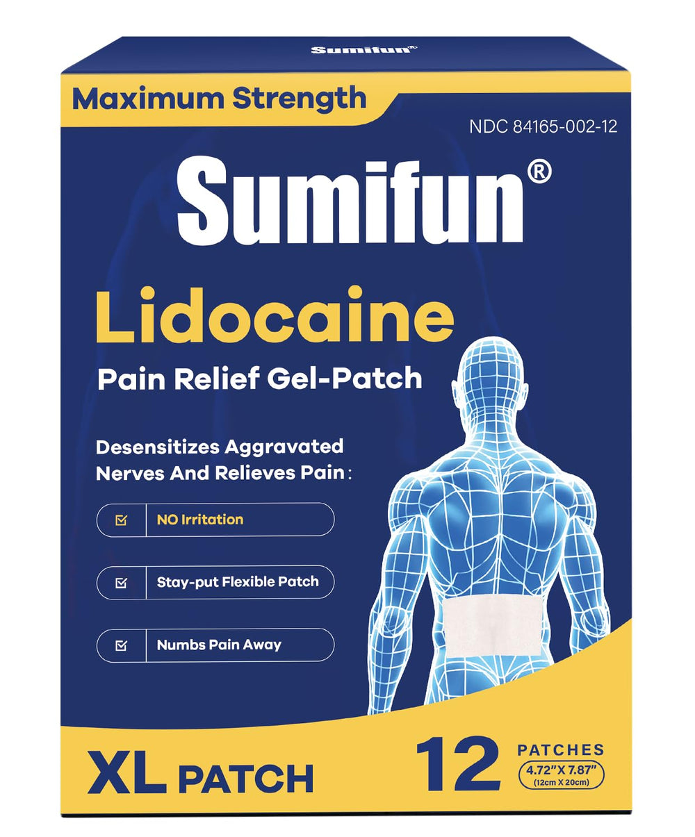 Sumifun XL patch on back area designed for broad coverage during daily activities