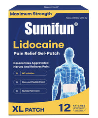 Sumifun XL patch on back area designed for broad coverage during daily activities
