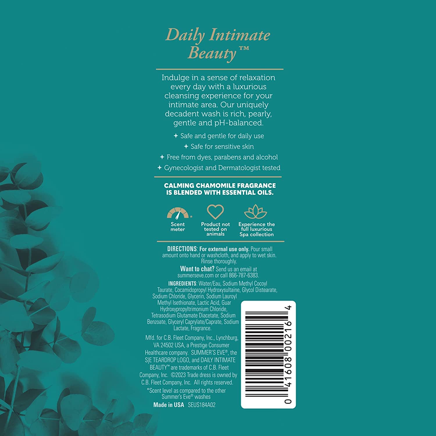 Pack of three Summer's Eve Spa Daily Intimate Wash bottles for convenience
