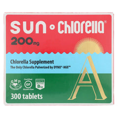 Sun Chlorella 200mg tablets in a 300-count bottle, vegan-friendly daily supplement.