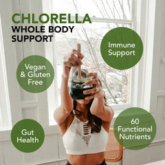 Sun Chlorella 3g packet ready to mix for a quick nutrient boost.