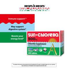 Sun Chlorella tablets dispensed for on-the-go nutrition.