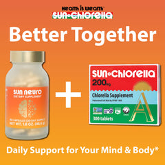Sun Chlorella Sun Neuro mind-focus setup suggesting a daytime cognitive boost