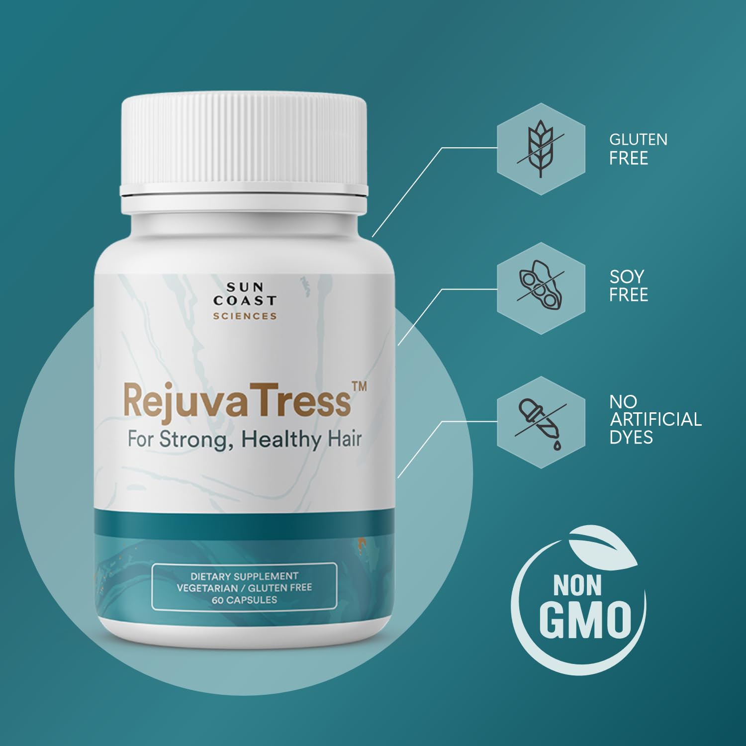 RejuvaTress ingredients include Saw Palmetto and Biotin for hair vitality.