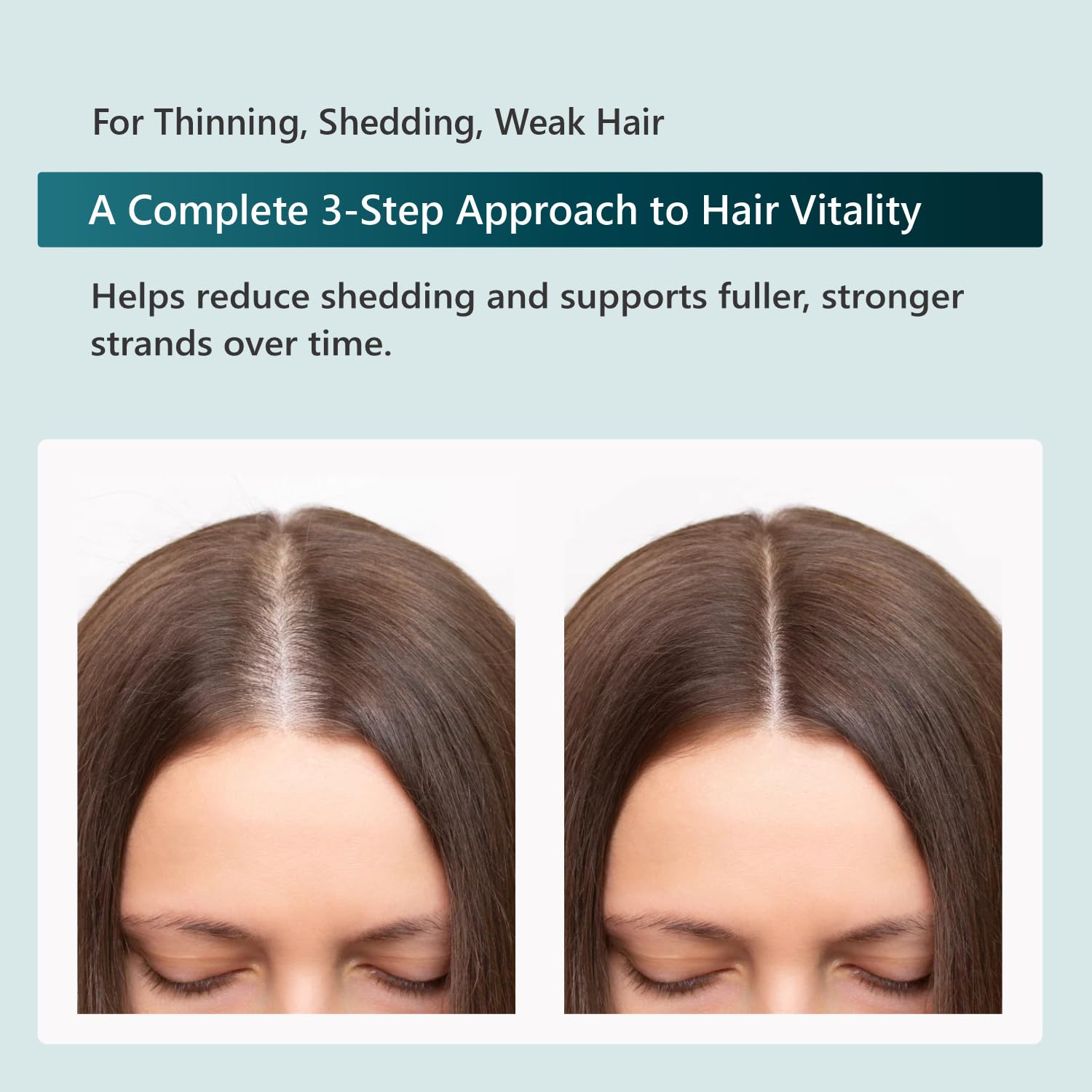 SUN COAST SCIENCES RejuvaTress shows a woman with healthier-looking hair.