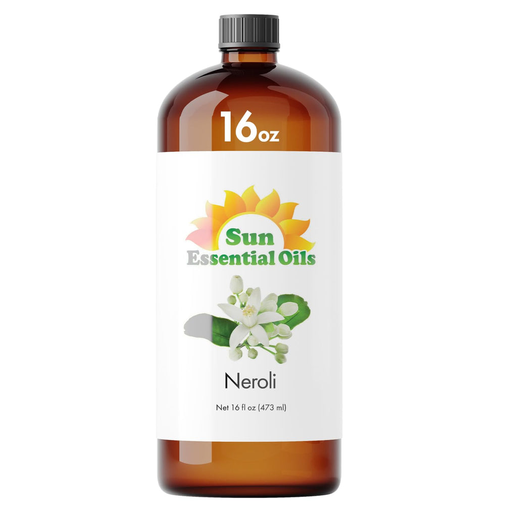 Sun Essential Oils Neroli bottle closeup for diffuser-ready fragrance.
