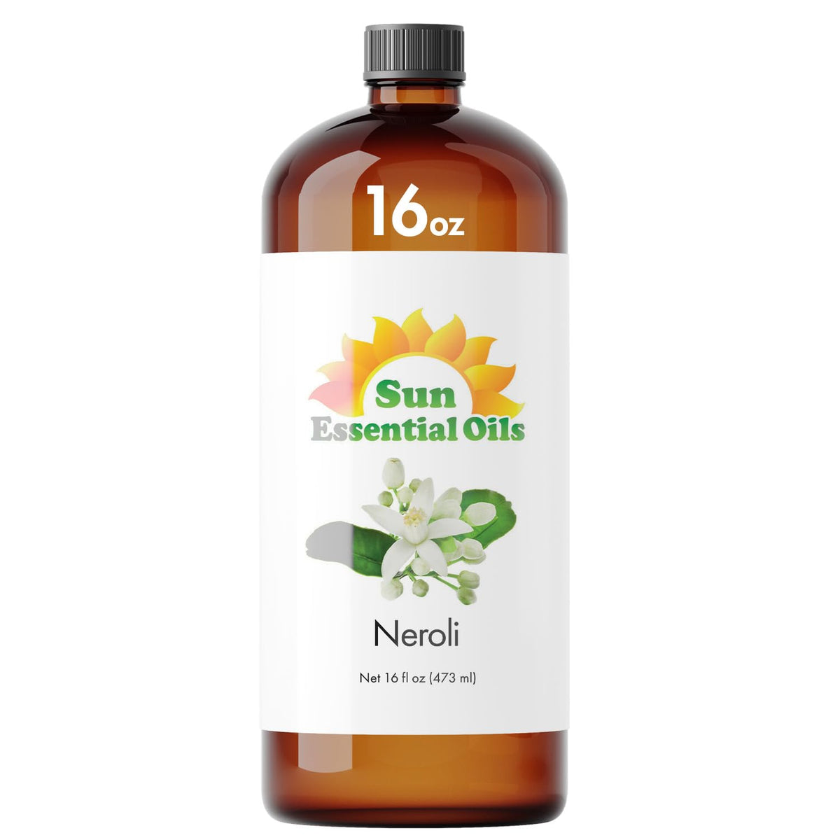 Sun Essential Oils Neroli bottle closeup for diffuser-ready fragrance.