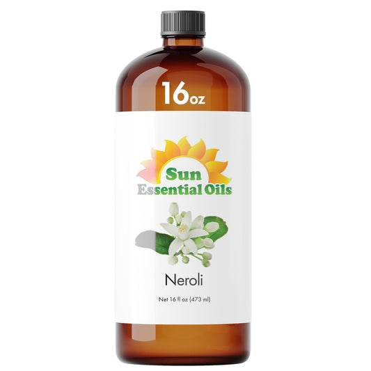 Sun Essential Oils Neroli bottle closeup for diffuser-ready fragrance.