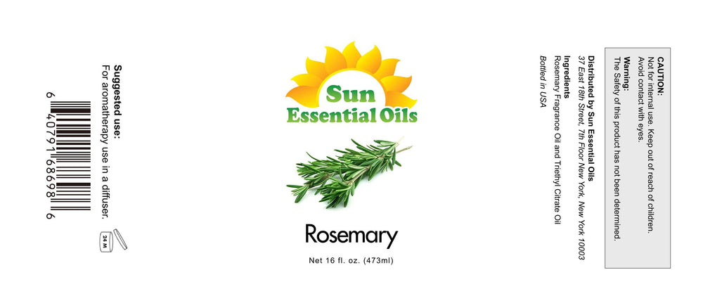 Diffuser-ready rosemary oil drops from Sun Essential Oils for aromatherapy
