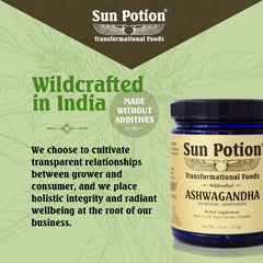 Sun Potion Ashwagandha tea mug suggests soothing evening ritual