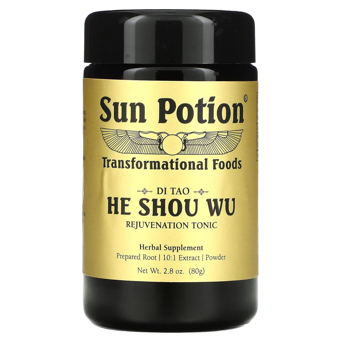 Sun Potion He Shou Wu bottle promotes daily rejuvenation and beauty rituals.