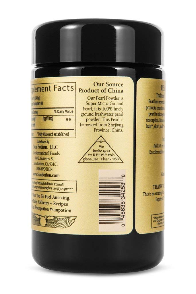 Sun Potion Pearl Powder face mask application hints at mineral-rich pampering.