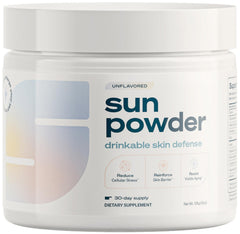 Sun Powder unflavored powder tub ready for easy daily mixing