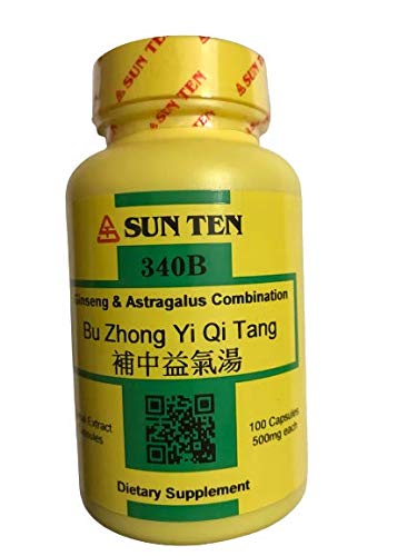 Sun Ten bottle front displaying ginseng and astragalus capsules for daily wellness