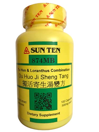 Sun Ten Du Huo Ji Sheng Tang packaging showing 100 capsules