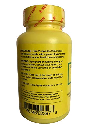 Sun Ten bottle label closeup highlighting Bu Zhong Yi Qi Tang blend for balanced daily energy