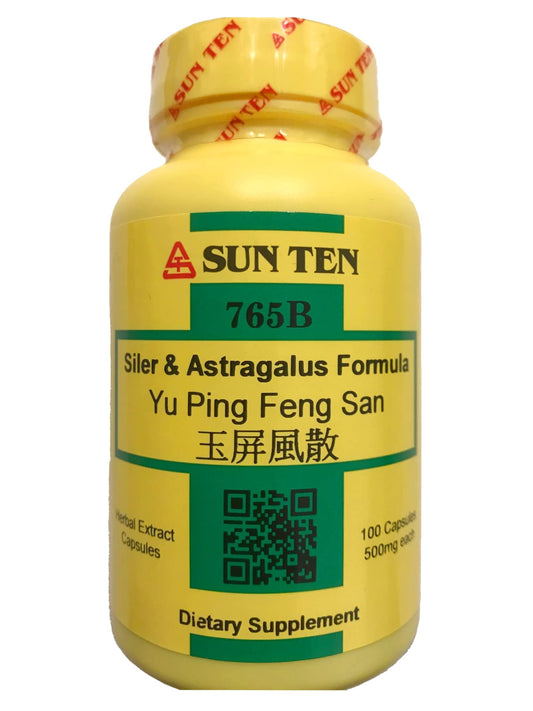 Sun Ten Siler & Astragalus capsules packaging box with label details