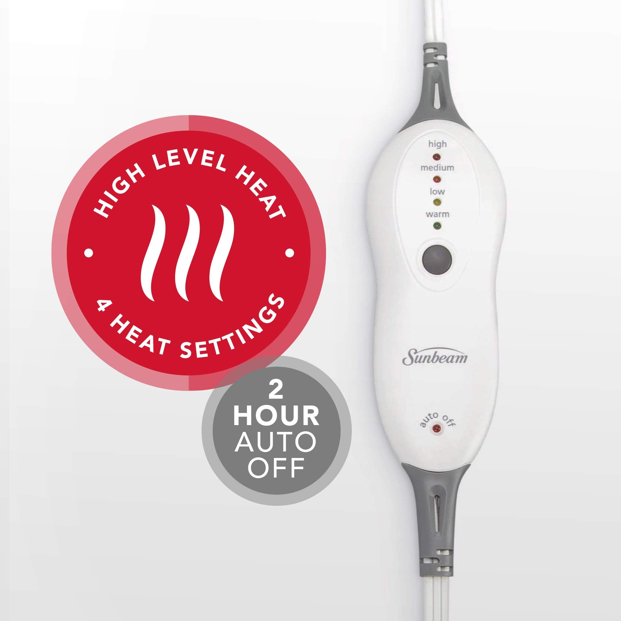 Sunbeam back wrap adjustable waist strap enables hands-free comfort.