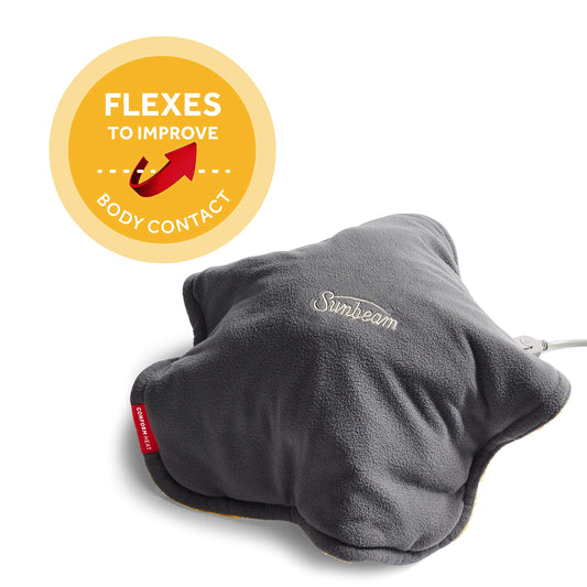 Sunbeam ConformHeat heats in 30 seconds for quick warmth during activities.