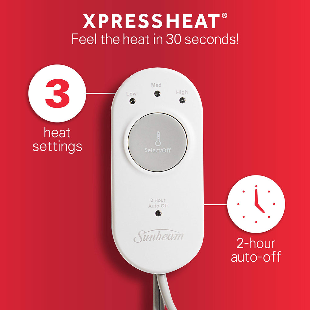 Sunbeam ConformHeat pad is machine-washable for simple care.