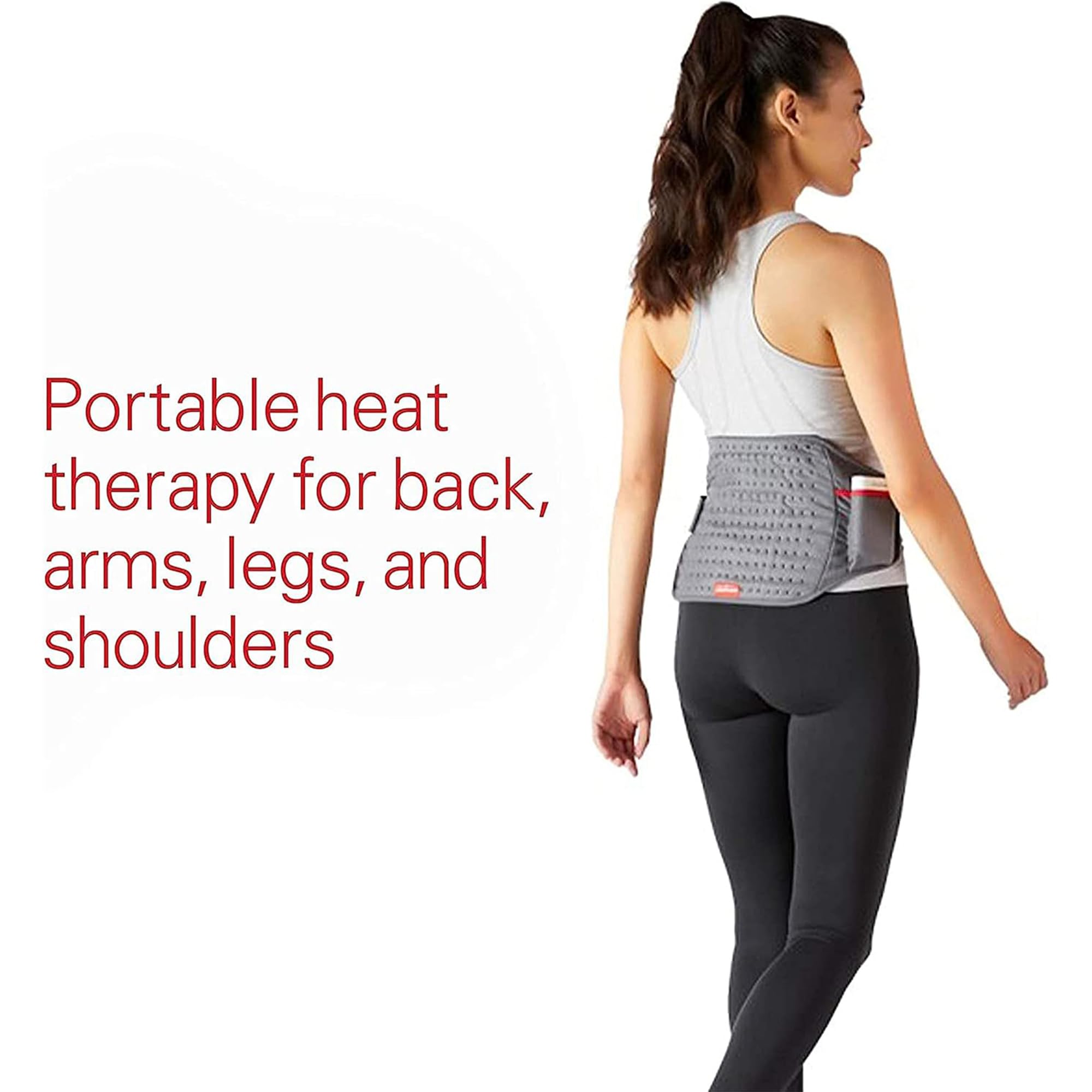 Sunbeam cordless heating pad battery unit highlighting long-lasting power