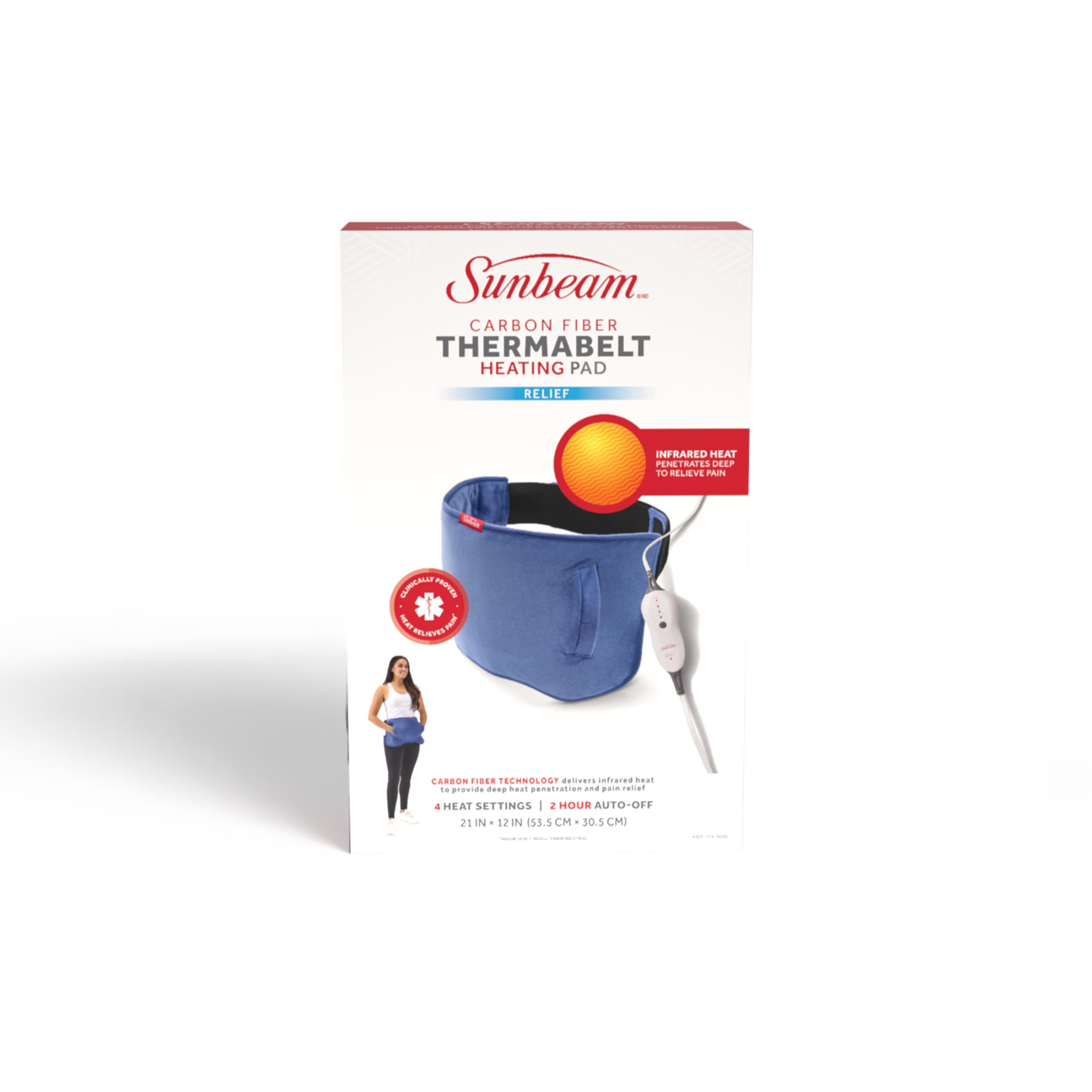 Sunbeam Thermabelt care shows machine-washable design after detaching controller.