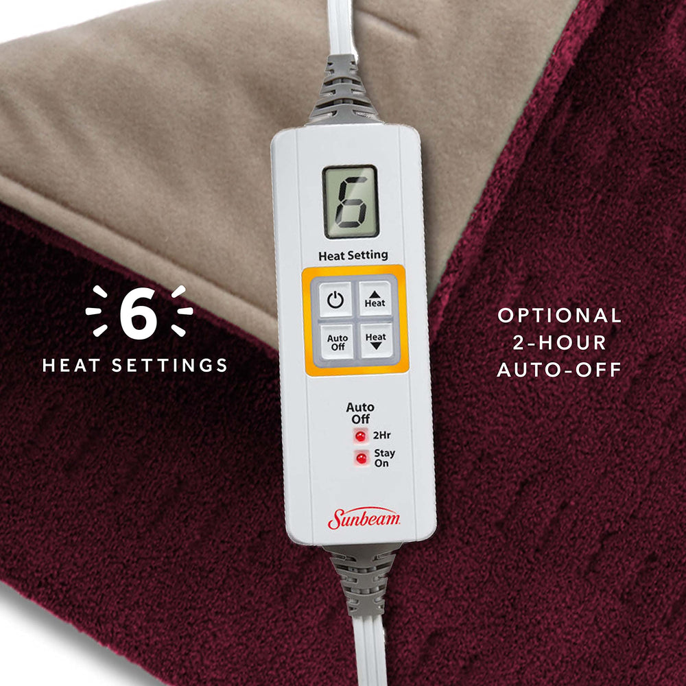 Sunbeam XL microplush fabric delivers soft, machine-washable comfort.