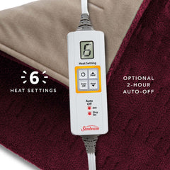 Sunbeam XL microplush fabric delivers soft, machine-washable comfort.