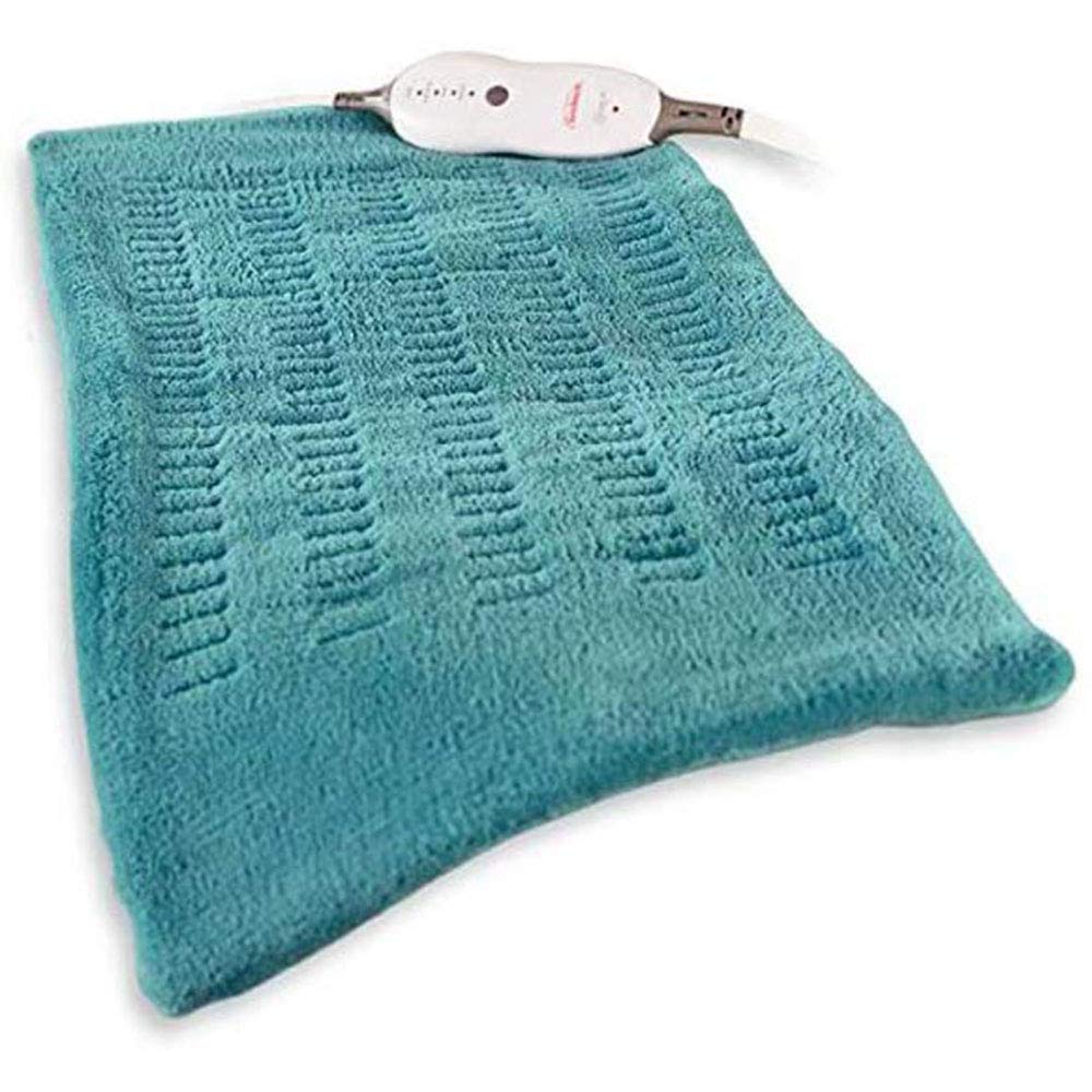 Sunbeam XL heating pad on back and neck area for targeted warmth